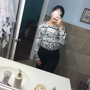 Unique Black and White Blouse with design